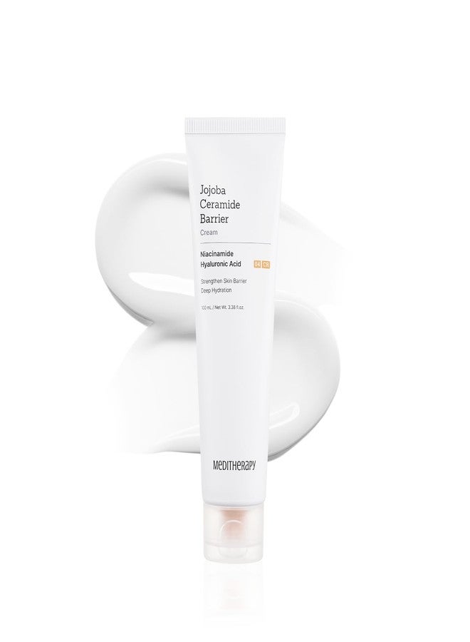 العلاج بالتأمل كريم MEDITHERAPY Jojoba Ceramide Barrier Cream، كريم إصلاح مكثف، ترطيب طويل الأمد، يعزز قوة البشرة، حاصل على تصنيف EWG الأخضر، 3.38 أونصة سائلة. - Image 1
